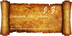 Jakubek Zöldike névjegykártya